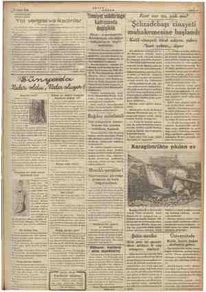    21 Şubat 1936 AKS Aksam - Sahife & DÜŞÜNCELER “Fmmiyet müdürlüğü 2 Yol ya v6 kadınlar Gâzetelerde bir haber vardı: «16 il