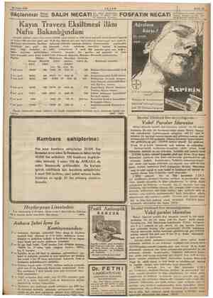  | PS Şubat 1936 ————— ilâçlarınızı Bahçe kapıda Nafıa Bakanlığından: Ve 9 mart 936 dan itibaren ayr ram konulmuştur. Eksiltme