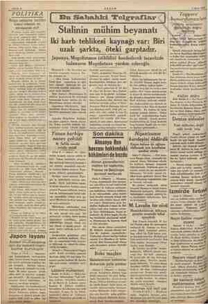    Sahife 2 AKŞAM 7 Mart 19381 POLİTİKA < ra Tayyare | İtalya beleşe teklifini Ezra Sabahki 'Eelg rafiar çi bomar dumanları!