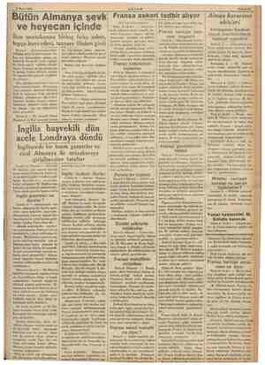  AN - < 7x — iz yaşayamaz! 9 Mart 1936 n Almanya şevk ie onan içinde Ren mıntakasına birkaç fırka asker, topçu kuvvetleri, Mei