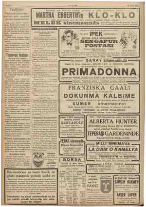    © Sahife 4 AKŞAM 12 Mart 1935 ii. |. | E Talililer tanbulda sesli sinemanın başladığı gündenberi en büyük muvaffakıyeti Kİ