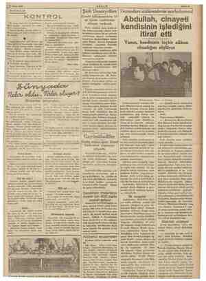  25 Mart 1936 AKŞAM Sahife 5 DÜŞÜNCELER emre KONTROL Bir zaman ko bir yazı laa mdi yeniden yazıyorum, bir 2: yine Yazması...