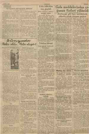    8 Nisan 1936 AKŞAM Sahife 5 DÜŞÜNCELER Avrupanın 30 franklık istikbali “Avrupada yaşıyan bir insan istikbas Bini önceden