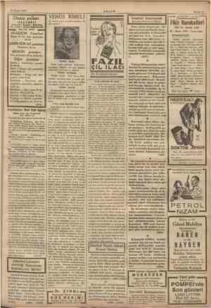    18 Nisan 1936 Sahife 11 Deniz yolları İŞLETMESİ Acenteleri: Karaköy * Köprübaşı Yal, ME lena Mübürdarsade Tel SAT40 mmm...