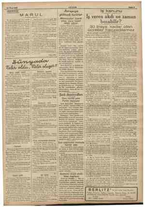    28 Nisan 1936 AKŞAM DOŞUNCELER Avrupaya > MARUL um yeşil, serin yaprak” iş az in bir ilkbahar ve yaz baş- langıci vardır.
