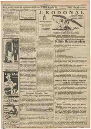    30 Nisan 1936 AKŞAM Sahife 11 Grip, nezle, baş ve diş ağrılarının kat'i ilâcı KESKİN kaşeleridir. ei Salih Necati Eczanesi