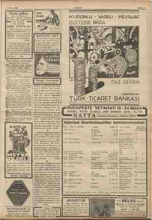    1 Mayıs 1936 Deniz el e iş Acenteleri: — Karaköy Tel, Ba 2 e üreme ER A İL VE İZMİR TOSTALARI perşembe 16 da kalkacaktır.