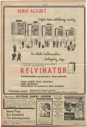    a YA 7 EN lzilni kii Sahife 12 AKŞAM 1 Mayıs 1936 | SERGİ AÇILDI! GT el er 1 - Elektrik ışığı ve su kadar elzem ve zaruri