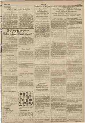  İnam E 3 Mayıs 1936 AKŞAM Sahife $ DÜŞÜNCELER : İBalkondan kaçan! YUSUF İZZEDDİN EFENDİNİN ÖLÜMÜ Yağ mur 'An adoluda ekini