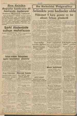    Sahife 2 AKŞAM 12 Mayıs 1936 Son dakika Boğazlar konferansı 25 haziranda toplanıyor Konferans Montreuxda toplanacak Paris