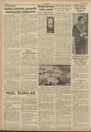    Sahife 6 AKŞAM 14 Mayıs 1936 *, ASKERLİK BAHİSLERİ: Habeş harbinin askerlik bakımından bilânçosu "Askeri muh Harbiye...