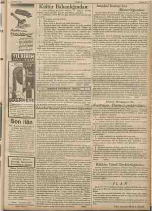  İZ N 4 Haziran 1936 unları satışa çıkarılır. Bük garantilidir. AKŞAM Kültür Bakanlığından: 1 — Orta okullarda Fransızca, Aya