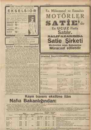    5 Eylül 1936 pan FENA HAVALAR YAKLAŞIYOR! Bunun için; elbise ihtiyacınızı, şimdiden Galata'da EKSELSIOR Büyük Elbise...