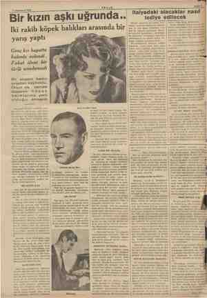  7 Teşrinievvel 1936 AKŞAM Bir kızın aşkı uğrunda. Iki rakib köpek balıkları arasında bir yarış yaptı Genç kız hayatta kalanla
