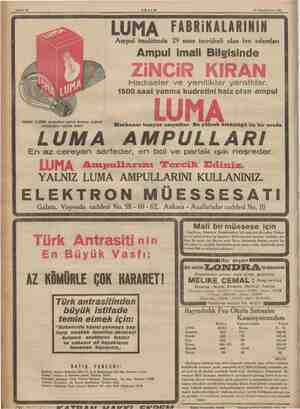  Sahife 16 i AKŞAM 31 Teşrinievvel 1936 LUMA FABRiKALARININ Ampul imalâtında 29 sene tecrübeli olan fen adamları Ampul imali