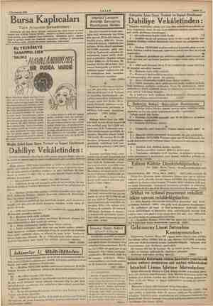    9 Teşrinisani 1936 AKŞAM Sahife 11 Bursa Kaplıcaları Türk Anonim Şirketinden : Şirketimize aid olup Bursa Çekirge türlü...