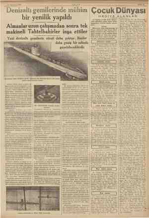    10 eme 1936 AKŞAM Denizaltı gemilerinde iükim bir yenilik yapıldı Almanlar uzun çalışmadan sonra tek makineli...