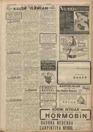    17 Kânunuevvel 1936 KÜÇÜK İLÂNLAR «Akşamın Pazar, Perşembe sa Ea 1 —iş arıyanlar İŞ ARIYOR — Büyük er çalışmış, tecrübeli,