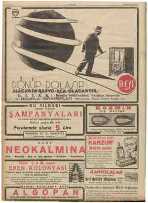  Sahife 16 AKŞAM 25 Kânunuevvel 1936 ıma? HULU$U DÖNUP-DOLA/IP. ALACAĞIN'RABYO -RCA-OLACAKTIR. O. T. T. A. Ş.: Beyoğlu...