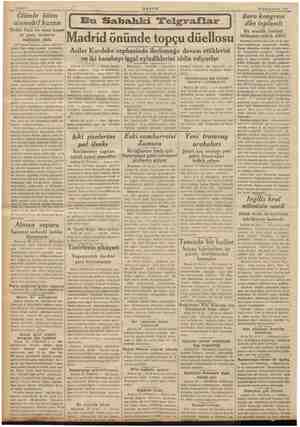 va VEE Sahife 2 AKŞAM 26 Kârunuevvel 1936 Ölümle biten N Baro kongresi otomobil kazası i Bu Sahbahki Telgraflar dün toplandı