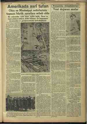    11 Şubat 1937. — “ Amerikada asri tufa Ohio ve Mississippi nehirlerinin taşması büyük zararlara sebeb oldu Bir milyondan