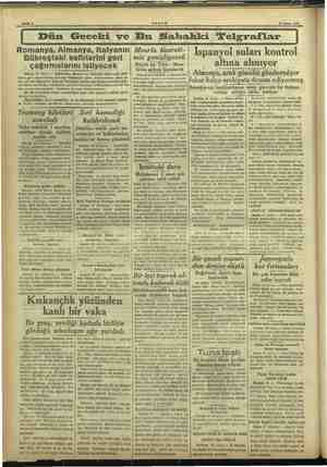    AKŞAM 17 Şubat 1937 Dün Geceki ve Bu Sabahki 'Telgraflar Romanya, Almanya, Italyanın| Mısırla ticareti- Bükreşteki...
