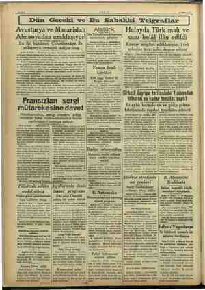    AY Ş “EN, AKŞAM 3 Mart 1927 Avusturya ve Macaristan Almanyadan uzaklaşıyor! Bu iki hükümet ekoslovakya ile anlaşmıya...