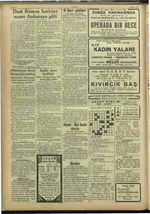    Sahife 4 Dost Rumen hariciye AKŞAM 17 Mart 1937 nazırı Ankaraya gitti Vapur saat 19,15 de Haydarpaşaya | Rumen hariciye...