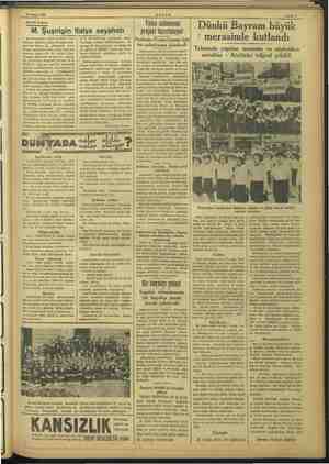    24 Nisan 1937 — AKŞAM Sahife 5 SİYASİ İCMAL M. Şuşnigin Italya seyahatı Avusturyanın resmi gazetesi cum- hurreisi Miklas'ın