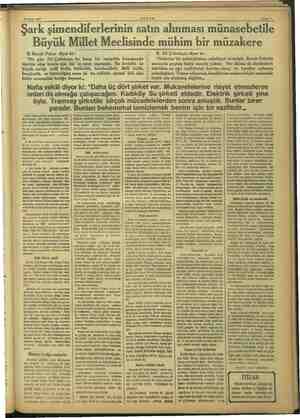    29 Nisan 1937 AKŞAM. Şark şimendiferlerinin satın alınması münasebetle Büyük Millet Meclisinde mühim bir müzakere B. Receb
