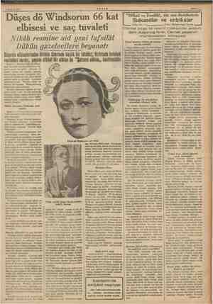  5 Haziran 1937 AKŞAM Sahife 7 Düşes dö Windsorun 66 kat elbisesi ve saç tuvaleti Nikâh resmine aid yeni tafsilât Dükün...