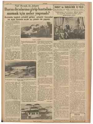    1 Ağustos 1937 Yeşil Bursada bir dolaşma Bursaılıcalarına girip hastalan- mamak için neler yapmalı? Bursada kadınlı erkekli