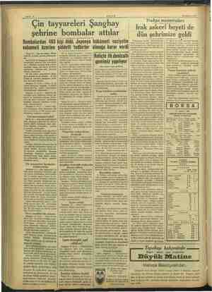   Bahir: Çin tayyareleri Şanghay şehrine bombalar attılar Bombalardan 463 kişi öldü. Japonya hükümeti vaziyetin. vahameti...