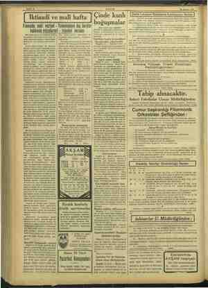   AEŞAM 16 Ağustos 1937 — Fransada mali vaziyet - Yunanistanın dış borçlar hakkında müzakeresi - Istanbul borsası «Bir hasta