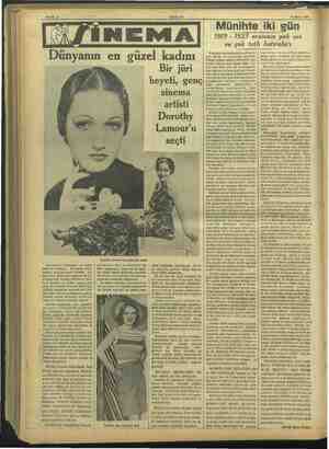    14 Eylül 1937 — Dünyanın en güzel kadını Amerikalılar dünyanın o©n güzel kadınını buldular... Bu kadın, genç sinema...