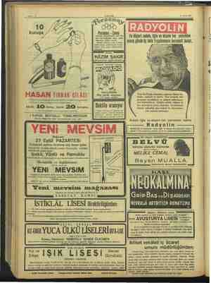   AKŞAM 28 Eylül 1937 Gb Porselen - Ema (Beyoğlu şubesi-İstiklâl cad. 326) Her nevi hediyelik eşya, sofra takımları, kristal