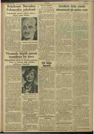    8 “Teşrinisani 1937 Belçikanın Staviskisi Felemenkte yakalandı Dolandırdığı paranın yekünu yüzlerce milyon yemi buluyor...