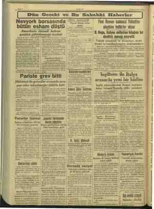  Sahife 2 m AKŞAM 30 Kânunuevvel 1937 m a İ Dün Geceki ve Bu Sahahki Haberler Nevyork borsasında bü tün esham düştü Amerikada