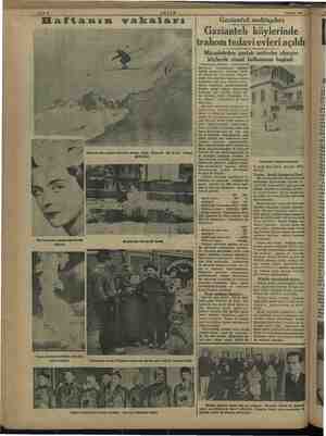    9 Şubat 1938 vd İsviçrede kış sporları hararetle devam ediyor. Yukarıda ski ile bir atlayış görünüyor. Gaziantep (Akşam) —