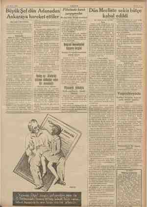    Sahife 15 25 Mayıs 1938 e AKŞAM P Büyük Şef dün Adanadan “ifistinde kanlı çarpışmalar Ankaraya hareket ettiler (Baş tarafı