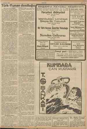    2 Haziran 1938 Türk-Yunan dostluğu! (Baş tarafı birinci sahifede) seyi Ankarada toplandığı vakit para- fe edilerek tam...