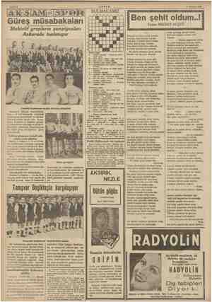  AKŞAM 3 Haziran 1938 Güreş e bakalr Muhtelif grupların şampiyonları Ankarada toplanıyor Yukarıda Kastamonu, aşağıda Erzurum
