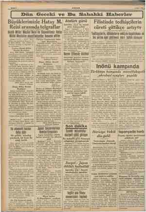    rm a se a çi ME MM EY 8 Eylül 1938 Dün Geceki ve Bu Sahbahki Elaberler Büyüklerimizle Hatay M. Reisi arasında telgraflar