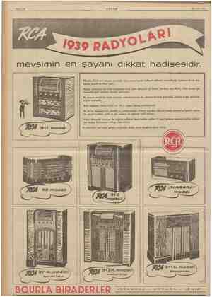    Sahife 16 İ di) /| 3 7) /, UY N 911K. modeli mobilyeli Radyo Filhakika RCA yeni ahizeler serisinde, öyle şayanı hayret...