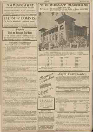    Sahife 10 AKŞAM 16 Teşrinisani 1938 da İstiklâl ca caddesinde SAPUNCAKIS Ticaret evi: Sureti hususiyede Avrupaya Sipariş