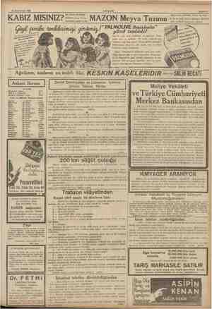    10 Teşrinisani 1938 AKŞAM Sahife 11 İsmi taklid edilebilir. Fakst ne terti- isim HOROS markasına dikkat. KABIZ MISINIZ? azo