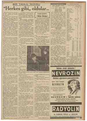    22 Kânunuevvel 1938 AKŞAM BiR TAHLİL NUVELİ “Herkes gibi,, o Senelerdenberi her yaz Kenan bey- leri ziyaret ederdim. Bir