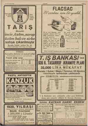    79 Kânunucwvel 1938 AKŞAM Sahife 15 m ————ş——ş—şğ—m m. a a m m a AA DDMAA“«AAAııaı4ıA,AAAıihı hı ”|”., İzmir incir ve üzüm