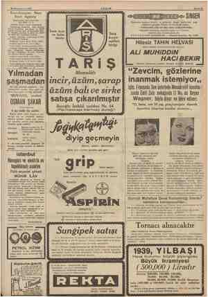      » Kânunuevvel 1938 — << ———— Scandinavian Near East Agency Galata Tahir han 3 üncü kat Tel; 44901 -2-$ Svenska Orlent...