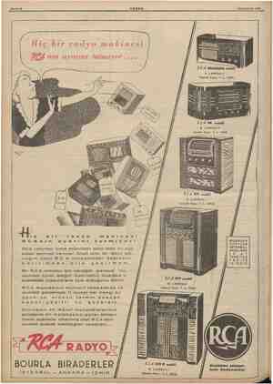  | | | İ | | / | Sahife 10 AKŞAR Kanunuevvel 1938 - Hiç bir radyo makinesi M4 nın ayarını tutmiyor.... RCA NİAGARA wodeli © 5